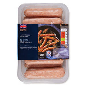 Pork Chipolata Sausages 12 Pack