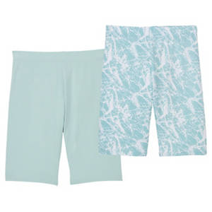 Damen Leggings 2er-Pack, Grün/Gemustert, M 40/42
