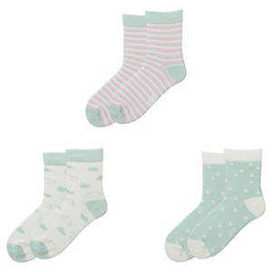 Kinder Socken 3er-Pack, Wolke, 27/30