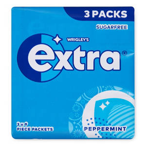Extra Peppermint Sugarfree Chewing Gum Multipack 3x9 Pieces