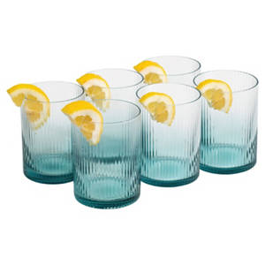 Glas-Getränkespender oder Gläser, Gläser 6er-Pack, Türkis