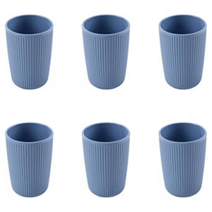 Kunststoff Geschirr Set, Becher, Blau 6er