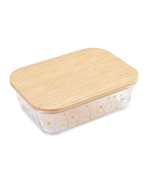 Glass Bowl with Bamboo Lid Large