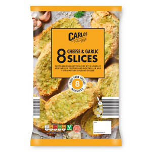 8 Cheese & Garlic Baguette Slices 260g