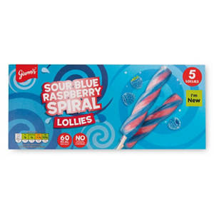 Raspberry Flavour Sour Spiral Lollies
