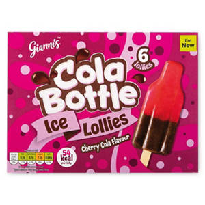 Cherry Cola Bottle Ice Lollies 6 Pack