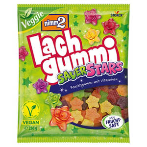 NIMM 2 Lachgummi Veggie 250 g, Sauer Stars