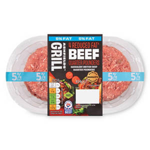 British Reduced Fat* Beef Quarter Pounders 5% Fat 4 Pack