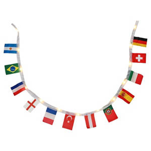 LED-Lichterkette Fußball-WM, 12 Flaggen