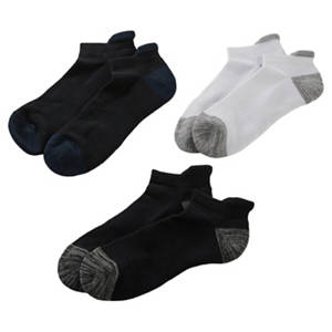 Damen-/Herren-Fitnesssocken 3er-Pack, Knöchel, Schw./Grau/Bl., 39/42