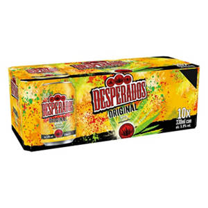 Desperados Original Tequila Lager Beer Can 5.9% ABV 10 x 330ml