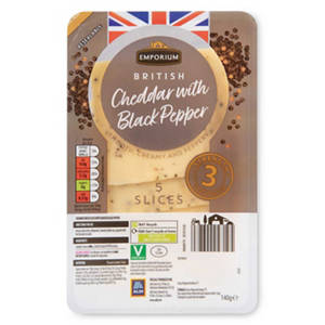 British Cheddar Cheese with Black Pepper 5 Slices