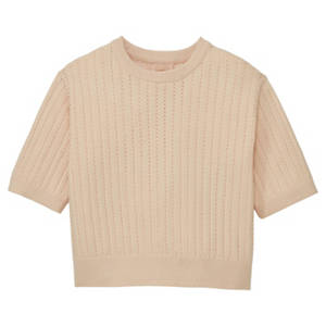 Damen Kurzarm-Pullover, Pfirsichfarben, S 36/38