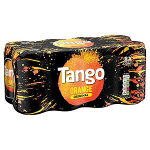 TANGO Orange Original Soda / Apple/ Strawberry Smash - Sugar Free - 8 x 330ml