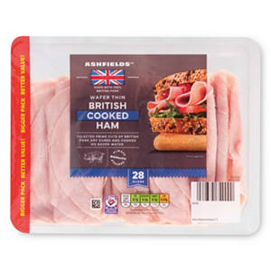 British Wafer Thin Cooked Ham Family Pack 28 Slices