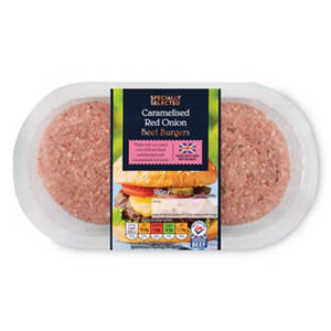 Caramelised Red Onion & Red Leicester Beef Burgers