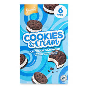 Cookies & Cream Ice Cream Sandwiches 6 Pack