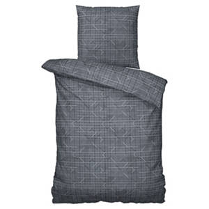 Mako Satin Bettwäsche, Grau, 135 x 200 + 80 x 80 cm