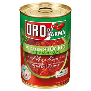 Tomaten 400 g, 4-fach, stückig Basilikum