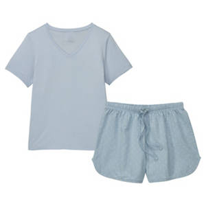 Damen Pyjama, Blau, M 40/42