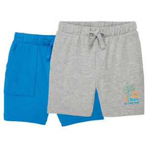 Kleinkinder Sweatshorts, 2er-Pack, Blau/Grau, 116