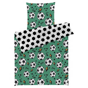 Kinder-Bettwäsche, Fußball, 135 x 200 cm / 80 x 80 cm