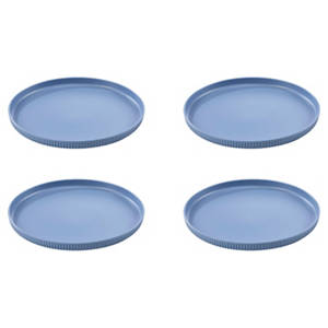 Kunststoff Geschirr Set, Teller, Blau 4er