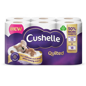 Cushelle Quilted Toilet Rolls 50% More Sheets x12