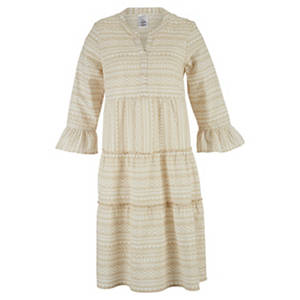 Damen Boho-Kleid, Austerngrau, S 36/38