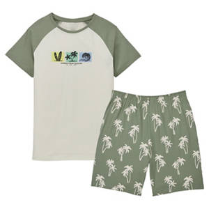 Kinder Sommer Pyjama, Grün / AOP, 134/140