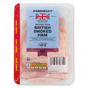 British Wafer Thin Honey Roast Ham Family Pack 40 Slices
