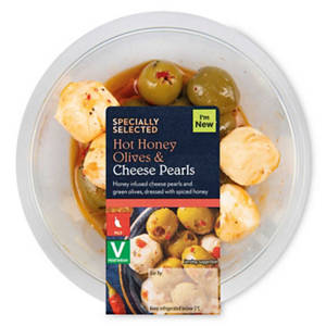 Hot Honey Olives & Cheese Pearls