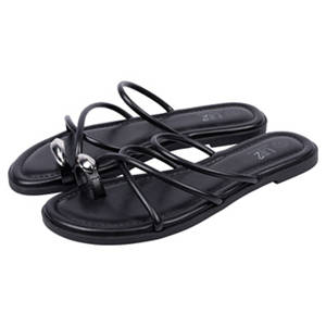 Damen Riemchensandalen, Schwarz, 41