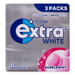 Extra White Bubblemint Chewing Gum 3 Pack