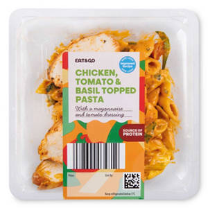 Chicken, Tomato & Basil Topped Pasta