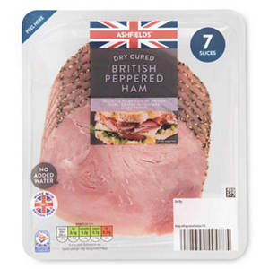British Dry Cured Peppered Ham 7 Slices