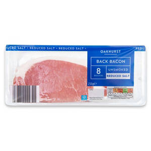 Unsmoked Reduced Salt Back Bacon 8 Pack