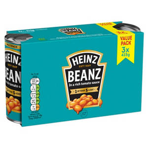 Heinz No Added Sugar Tinned Baked Beans in Tomato Sauce 3 x 200g