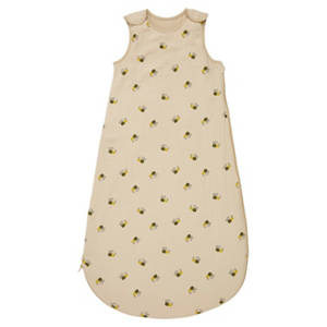 Baby-Schlafsack aus Musselin / Schlafanzug, Braun mit Biene, 90