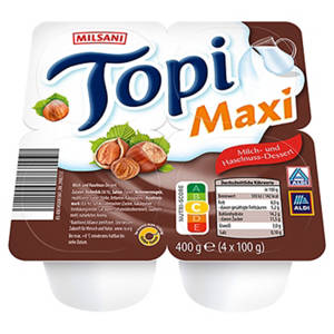 Topi-Dessert 4 x 100 g, Milch und Haselnuss