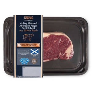 100% Scotch Beef Salt Dry Aged Aberdeen Angus 8oz Sirloin Steak