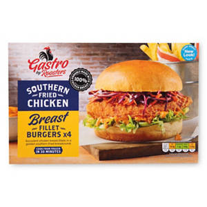 Southern Fried Chicken Breast Fillet Burgers 4 Pack