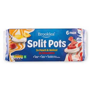 Yogurt & Fruit Compote Strawberry and Peach & Apricot Splitpots 6 Pack