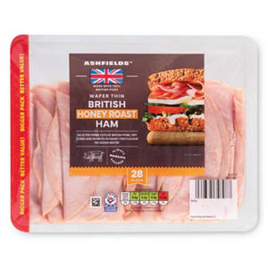 British Wafer Thin Honey Roast Ham Family Pack 28 Slices