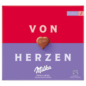 Pralinen 110 g, I love Milka - Haselnuss