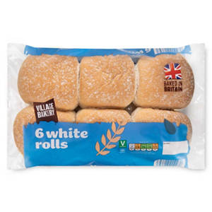 The Bakery 6 White Finger Rolls