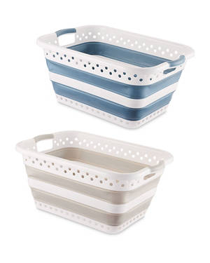 Blue Collapsible Laundry Basket