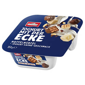 Joghurt mit der Ecke 150 g, Waffelwürfel
