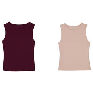 Damen Top 2er-Pack, Pfirsisch/Traube, M 40/42