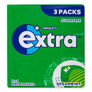 Extra Spearmint Sugarfree Chewing Gum Multipack 3x9 Pieces